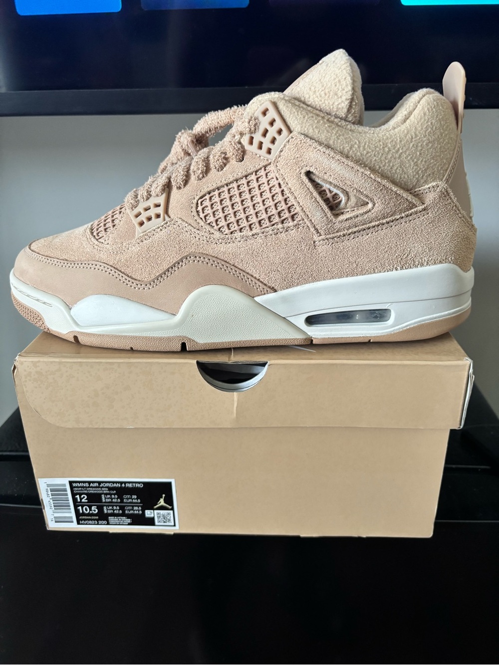 Jordan Women’s Sneakers Beige/Tan Suede Air Jordan 4